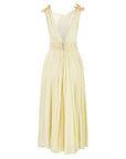 Yellow Silk Gown With Belt