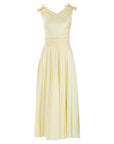 Yellow Silk Gown With Belt