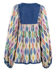 Patterned Long-Sleeved Blouse