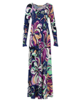 Abstract Floral Design Maxi Dress