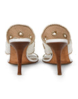 Heeled Slide Sandals With Whip Stitching
