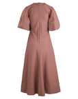 Coated Linen Blend A-Line Dress