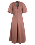 Coated Linen Blend A-Line Dress