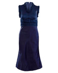 Silk Dress With Ruffled Trim