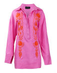 Embroidered Shirt Dress