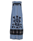 Linen Maxi Dress With Embroidery