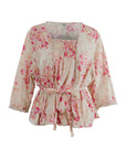 Floral Blouse With Belt