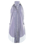 Button-Down Striped Shirt Dress