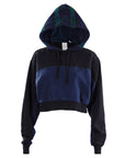 Black and Blue Sweatshirt With Wool Hood