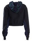 Black and Blue Sweatshirt With Wool Hood