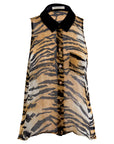 Tiger Print Sleeveless Shirt
