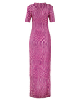 Pink Wavy Striped T-Shirt Dress