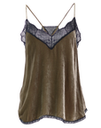 Velvet Slip Tank With Lace