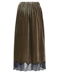 Velvet Skirt With Lace Trim