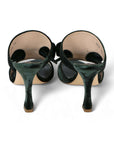 Green Velvet Mule Heels