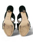 Green Velvet Mule Heels