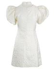 White A-Line Dress With Embroidered Hearts