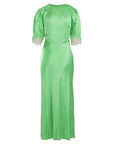 Green Dress With Lace Trim