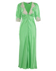 Green Dress With Lace Trim