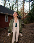 Bomber Jacket With Wool Trim