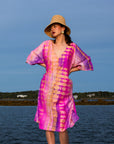Pink Tie-Dye Midi Dress