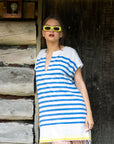 Blue Striped Cover-up Dress