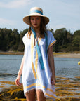 Light Blue Striped Cover-Up