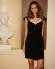 Black Empire Waist Silk Dress